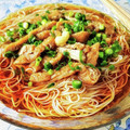 在宅勤務のおじさん's cooksnap of when they made ぶっかけそうめん、みょうがしそ油揚げ投入.