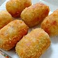 yumelon88's cooksnap of when they made 卵焼き機で！俵コロッケ.