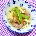 ふたごゆき's cooksnap of when they made 簡単！スナップエンドウと人参のスープ.