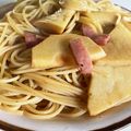 sheher's cooksnap of when they made ベーコンと竹の子のバター醤油パスタ.