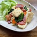 ✿ykyk✿'s cooksnap of when they made 春菊・豆腐・ベーコンの炒め物.
