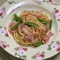 みわぺんぎん's cooksnap of when they made スナップエンドウとベーコンのパスタ♪.