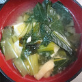 みき☆ハチ's cooksnap of when they made ＊ワカメ 小松菜　油揚げのお味噌汁＊.