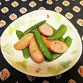 龍青空ママ's cooksnap of when they made スナップエンドウとウインナーの塩炒め.