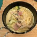 kanpy59's cooksnap of when they made 【キャンプ飯】ゆるキャン△スープパスタ.