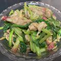 Rick_t's cooksnap of when they made ほうれん草と豚肉のチンジャオロースー風.