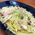 YCHキッチン's cooksnap of when they made ベーコンとしめじのクリームパスタ　.