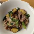 dollyj's cooksnap of when they made 10分豚こま・薩摩芋・小松菜バター炒め♪.