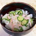 クックQT23CK☆'s cooksnap of when they made カブ＆胡瓜＆ハムの酢の物(*^^*).