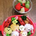 シェリぽん's cooksnap of when they made キャラ弁＊キティ・マイメロ・プリン.