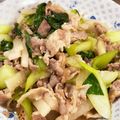 ミアンミアン's cooksnap of when they made チンゲン菜と豚こま肉のめんつゆ炒め.
