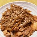 ひろむんじゃー's cooksnap of when they made 鶏ごぼうのバター醤油照り焼き.