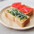 クック3539PY☆'s cooksnap of when they made ブロッコリースプラウトチーズ蜂蜜トースト.
