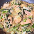 白モンブラン's cooksnap of when they made 鮭とニラたっぷりマヨ味噌炒め.