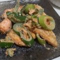 fu♪♪'s cooksnap of when they made 鮭と長ねぎのゴマ味噌バター炒め.