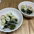 まこさんど's cooksnap of when they made 竹輪きゅうりとワカメの酢の物.
