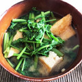 おじ☆さん's cooksnap of when they made 小松菜と絹揚げの味噌汁.