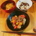 momo＿co's cooksnap of when they made 豚とアスパラのガーリックトマトぽん酢炒め.