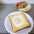 スタイリッシュママ's cooksnap of when they made 二刀流♡目玉焼き&トーストのコラボ.