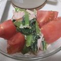 fu♪♪'s cooksnap of when they made レンジで♡小松菜とコーンのごまマヨサラダ.