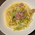 あんこ‪☆'s cooksnap of when they made レタスとベーコンのチーズパスタ.