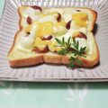 ぱふ's cooksnap of when they made 煮豆ものせて♡チーズトースト♡.