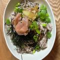 alissanoah's cooksnap of when they made 豚しゃぶねぎ蕎麦☆.