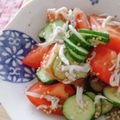 umi☆neco's cooksnap of when they made トマトときゅうりとしらすの和風うまサラダ.