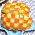 めみたん☆'s cooksnap of when they made リンゴの皮むき（チェック柄）お弁当に❤.