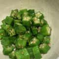 リエっぺ's cooksnap of when they made オクラのめんつゆごま油あえ.