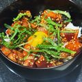 TeaChan214's cooksnap of when they made カツオたたきの月見ユッケ.