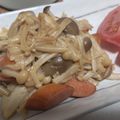 fu♪♪'s cooksnap of when they made レンジだけ☆茸とウインナーの醤油ドレ蒸し.