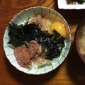 Ruriluru's cooksnap of when they made イカの塩辛わさび丼.