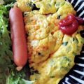 くりしぃ's cooksnap of when they made ❁大根の葉で❁簡単オムレツ.