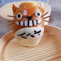 ponnko's cooksnap of when they made バターロールでトトロのサンド＊キャラ弁.