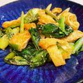 MizuhoBank's cooksnap of when they made 小松菜と油揚げの甘辛コチュジャン炒め♪.