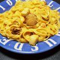 たんたん　's cooksnap of when they made シーフードMIXで　カルボナーラ風パスタ.