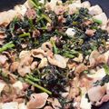 ママメイン！時々子供's cooksnap of when they made すき焼き風春菊と豆腐の卵とじ☆.