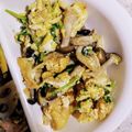 linhua's cooksnap of when they made 副菜･お弁当に。しめじと油揚げの卵とじ.