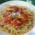 しおとも's cooksnap of when they made トマトとしめじのパスタ.