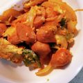 linhua's cooksnap of when they made ウインナーと卵のナポリタン炒め.