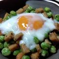 醤油☆世界一's cooksnap of when they made サイゼの青豆とベーコンの温玉サラダ再現.
