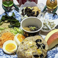 ゆけり３兄弟's cooksnap of when they made おせちリメイク！黒豆とかぼちゃのおむすび.