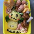 クックI09D2F☆'s cooksnap of when they made パパ奮闘キャラ弁　ポケモン◯ミミッキュ◯.