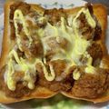 ★なみ☆'s cooksnap of when they made 残った唐揚げリメイク☆チーズトースト.