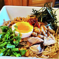 ダッフィーニーうに's cooksnap of when they made 某烈火ふうサバ缶と納豆のひっぱりお蕎麦.
