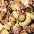 久地々P's cooksnap of when they made ズッキーニとじゃがいもの甘辛ひき肉炒め.