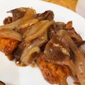 サーオ's cooksnap of when they made 厚揚げの豚こま＆玉ねぎ入り甘酢あんかけ.