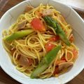 食べポジ's cooksnap of when they made アスパラ＆ベーコンのトマトパスタ♪.