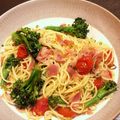 meeko1020's cooksnap of when they made 菜の花とプチトマトとベーコンのパスタ.
